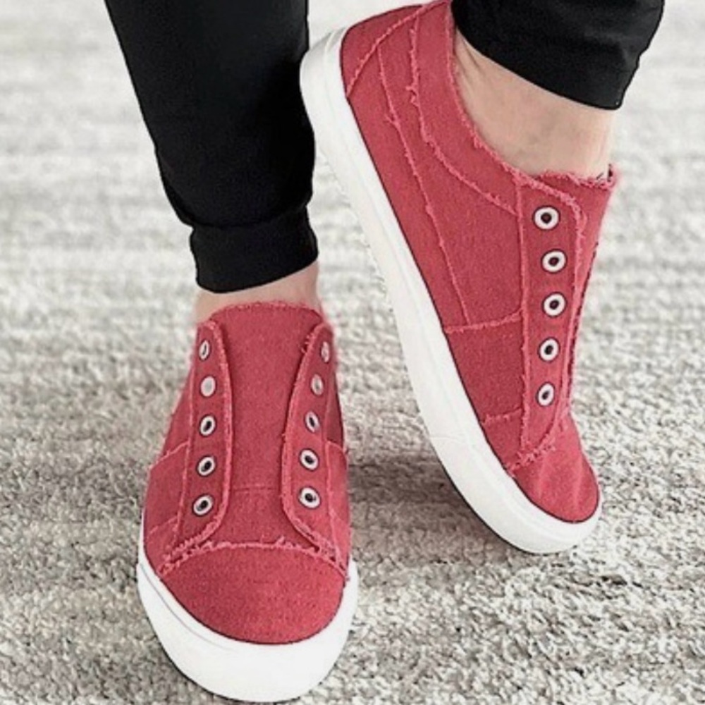 Corkys Vibrant Red Canvas Slip-Ons - Picture 5 of 5